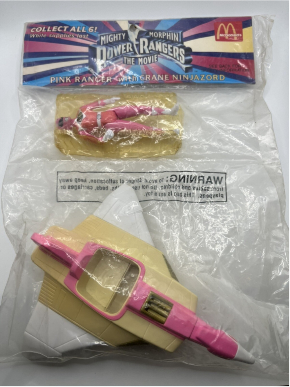 Vintage 1994 Mighty Morphin Power Rangers The Movie Pink Ranger w/Ninjazord New